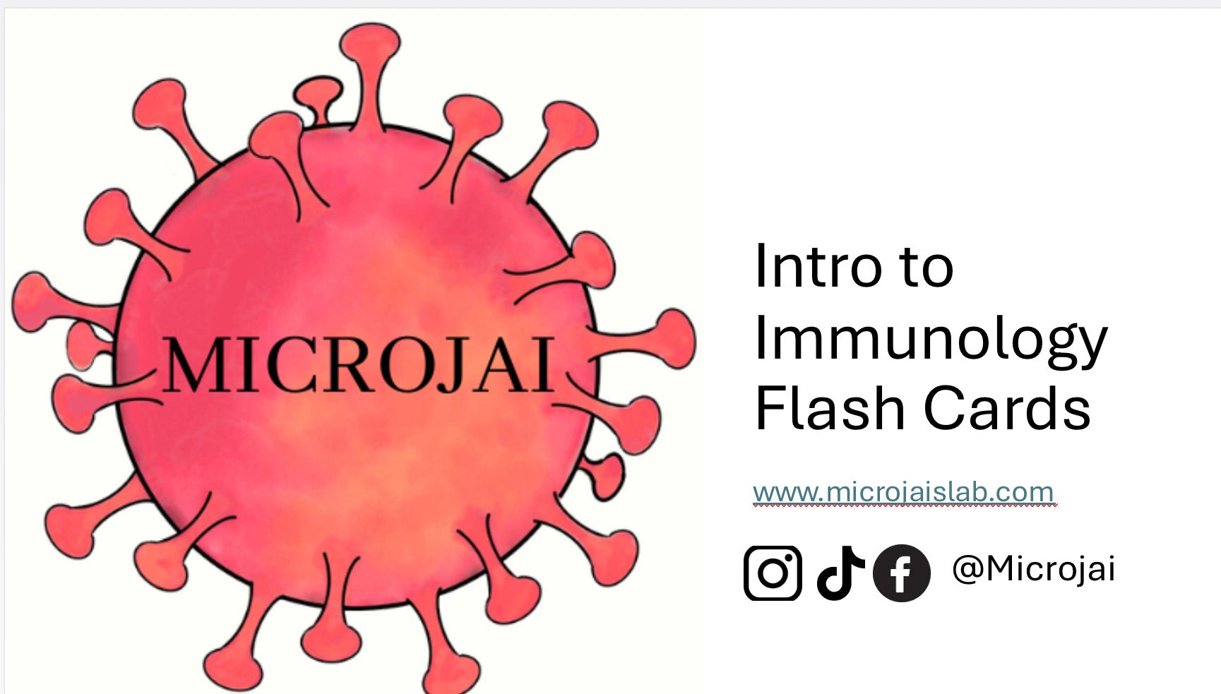 Intro to Immunology Flash Cards - Microjaislab